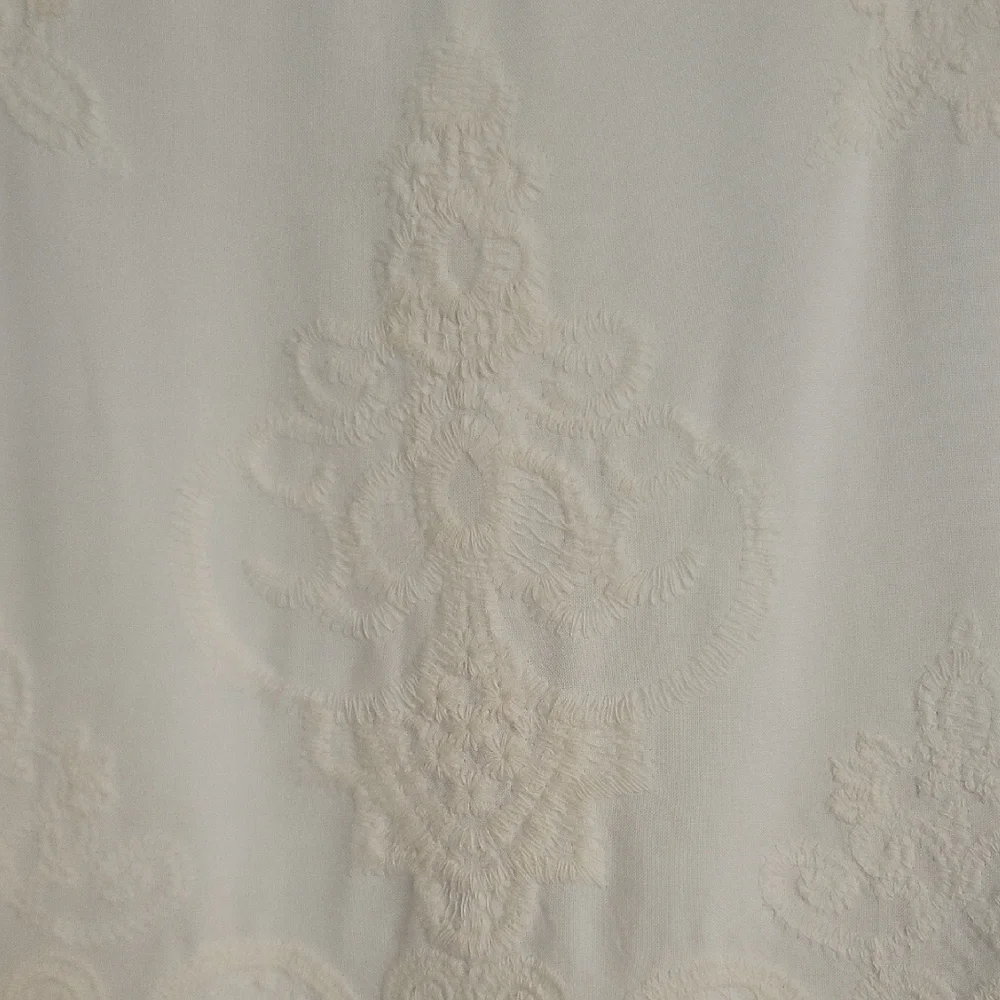 Democracy Cream Lace Trim Boho Blouse Size L Crochet Detail - Picture 2 of 12